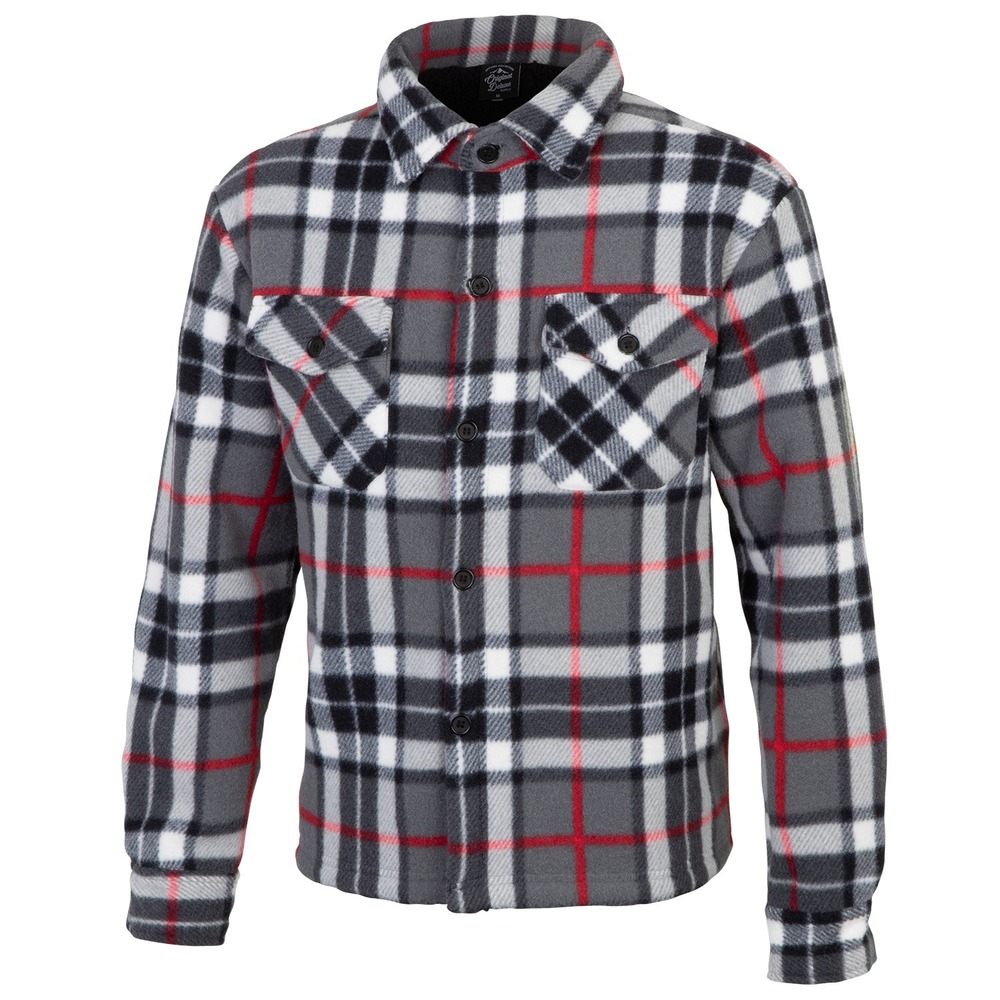 Original Deluxe Boys' Bonded Sherpa Lined Shirt Jacket - Black Combo, X-Large